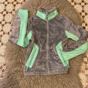 Champion C9  Girl's Gray/green Full-Zip Fleece Jacket M(7-8)